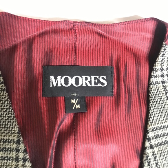 Moores Plaid Tweed Vest Men’s Size M – Grey Check Button Front Lined - Picture 14 of 14